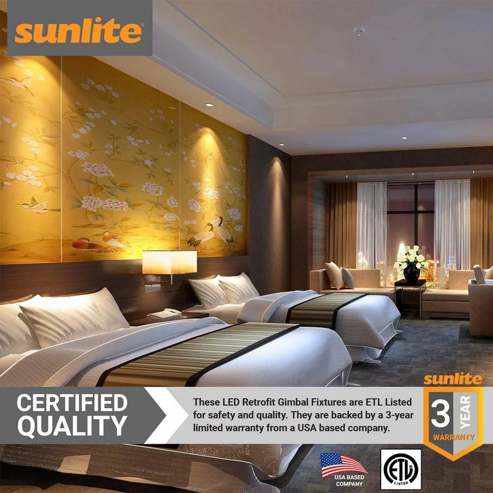 Sunlite 4-In 8w LED Round Retrofit Gimbal Downlight CCT Selectable - 65W Equiv - Image 7