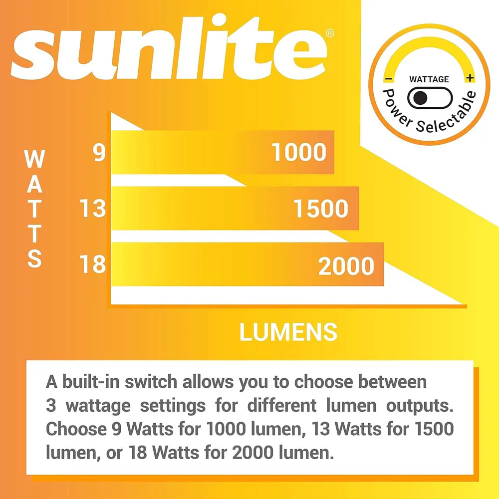 Sunlite 4-in LED Recessed Round Downlight CCT Wattage Lumens Selectable Fixture - Image 6