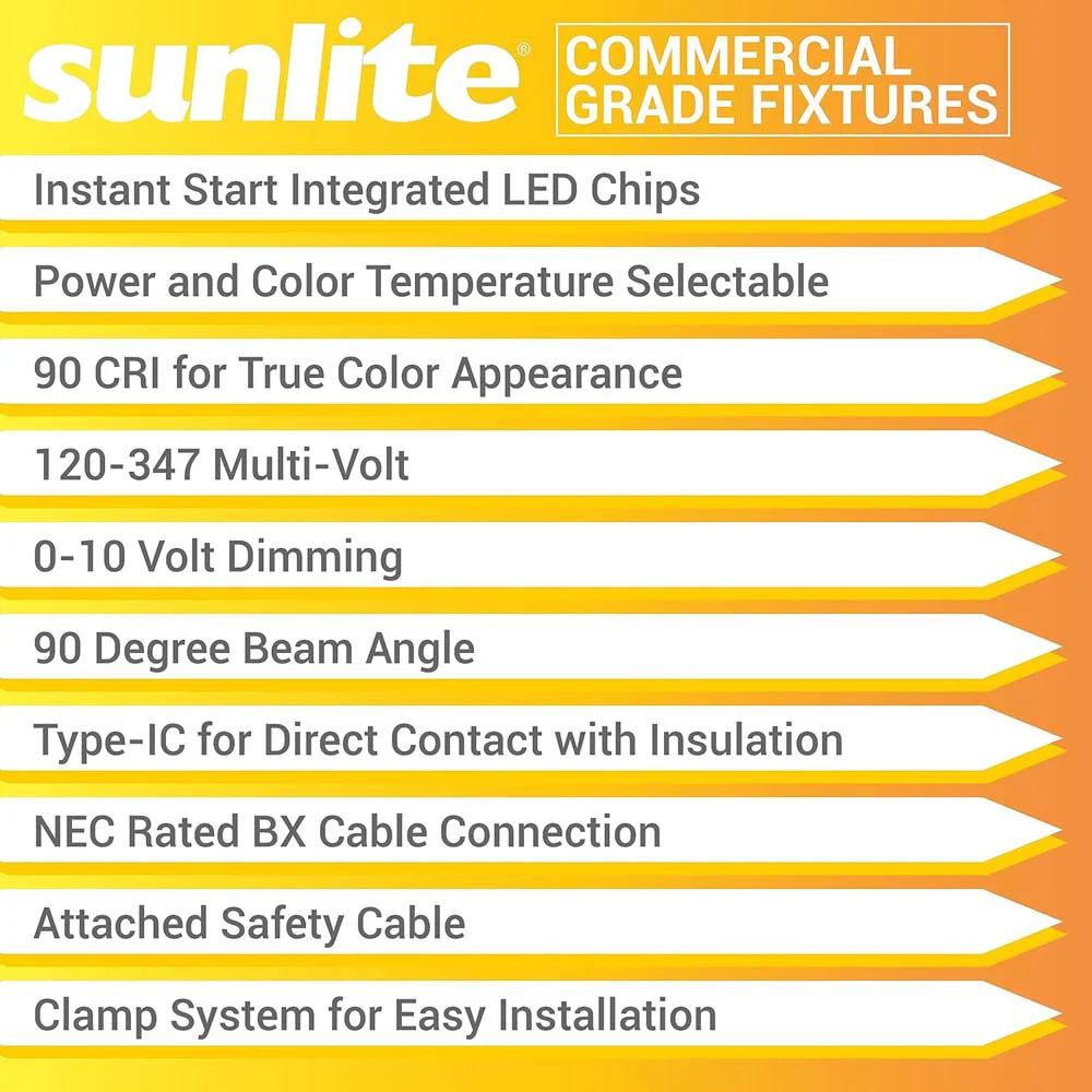 Sunlite 4-in LED Recessed Round Downlight CCT Wattage Lumens Selectable Fixture - Image 7