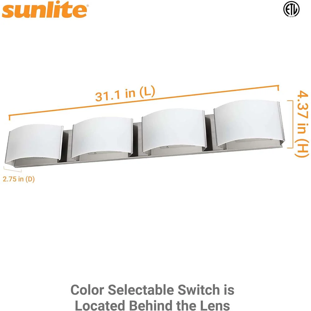 Sunlite 40w 4-Lights LED Decorative Vanity Light Fixture CCT Selectable Dimmable - Image 2
