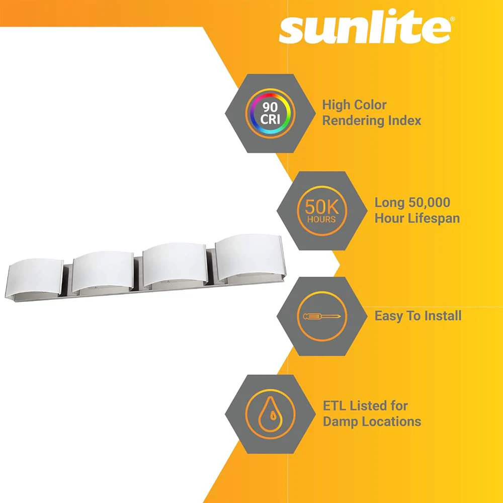 Sunlite 40w 4-Lights LED Decorative Vanity Light Fixture CCT Selectable Dimmable - Image 4