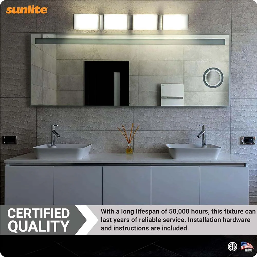 Sunlite 40w 4-Lights LED Decorative Vanity Light Fixture CCT Selectable Dimmable - Image 7