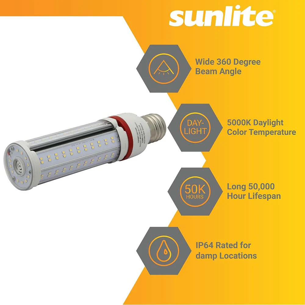 Sunlite 45w LED G4 Corncob Bulb 120-277v E39 Mogul Base 5000K Bulb - 200w Equiv - Image 3