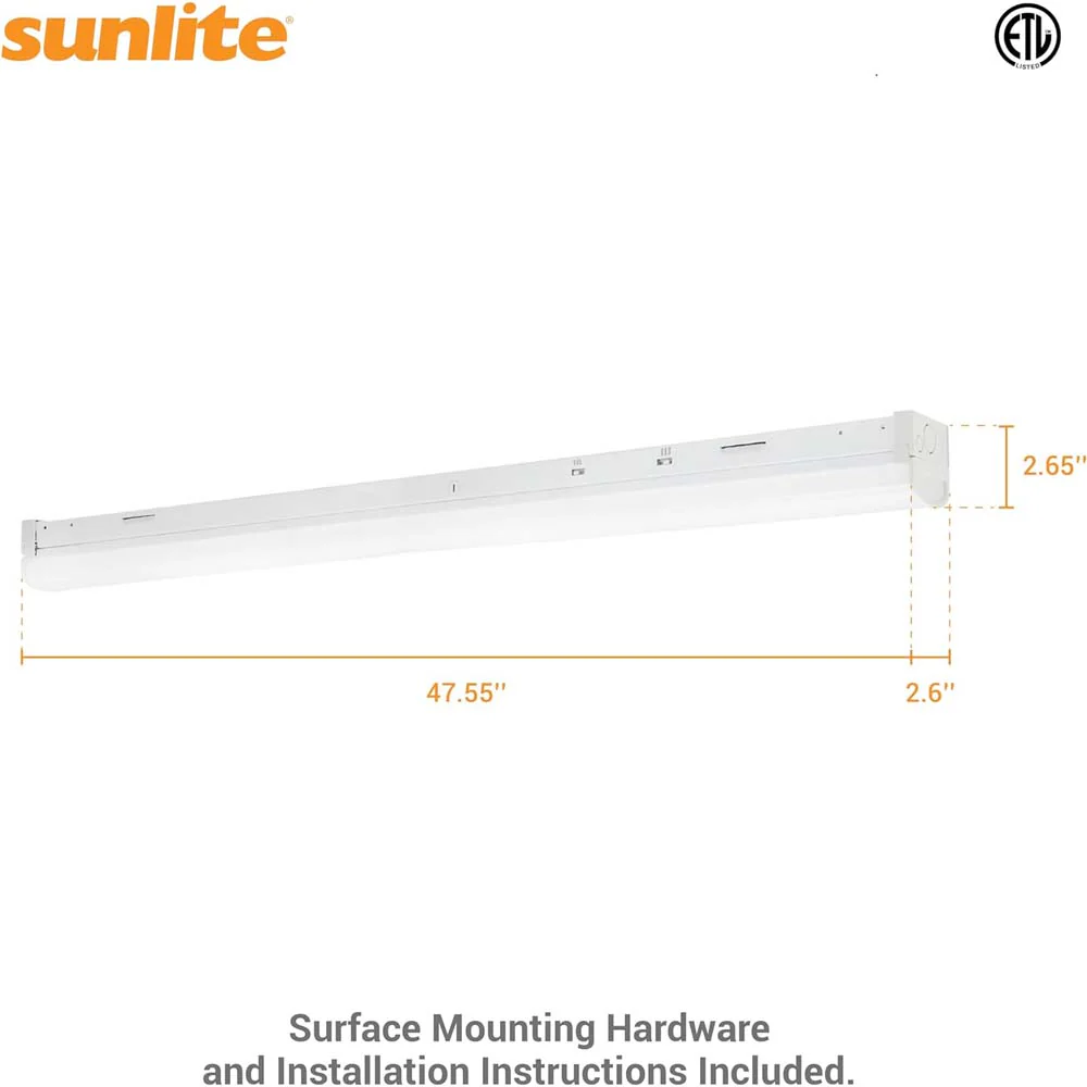 Sunlite 48-in LED Linear Strip Fixture CCT Wattage Selectable Dimmable 120-277v - Image 4