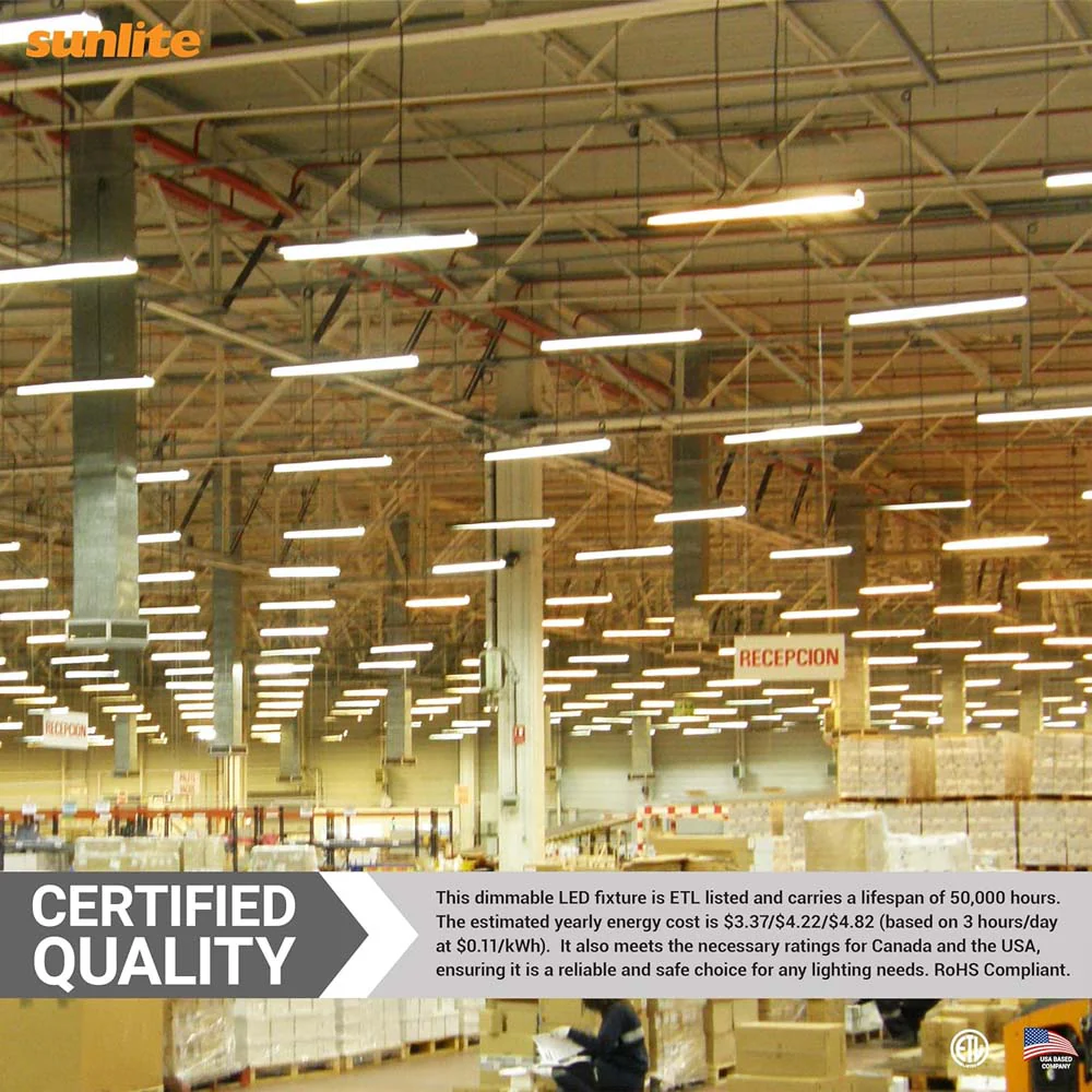 Sunlite 48-in LED Linear Strip Fixture CCT Wattage Selectable Dimmable 120-277v - Image 8