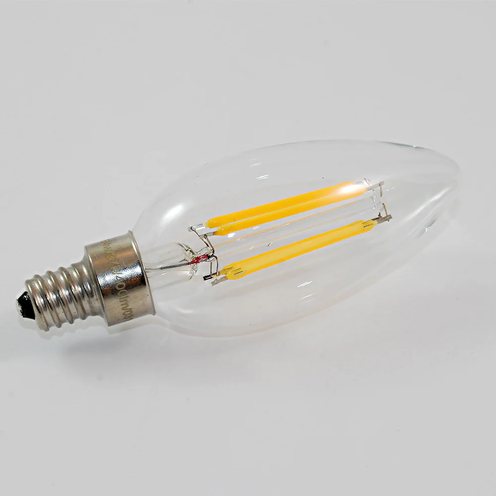 Sunlite 4w LED Filament Chandelier 27K Warm White Candelabra Base Dimmable Bulb - Image 2