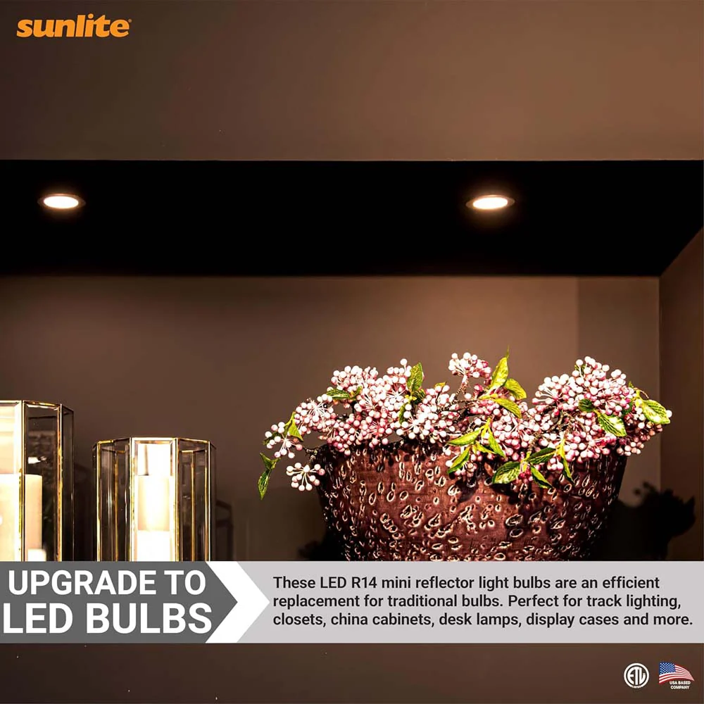 3PK - Sunlite 4w LED R14 Mini Reflector Flood E26 Base 2700K Dimmable Bulb - Image 4