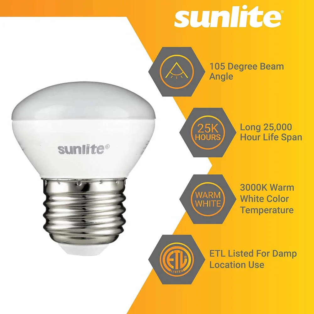 Sunlite 4w LED R14 Mini Reflector Flood E26 Base 3000K Bulb - Warm White - Image 3