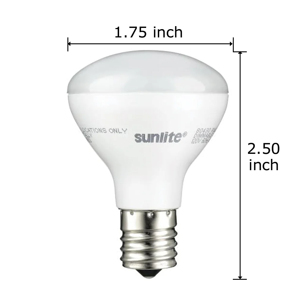 SUNLITE 4w R14 LED E17 Base 2700k Light bulb - 25w Equivalent - Image 2