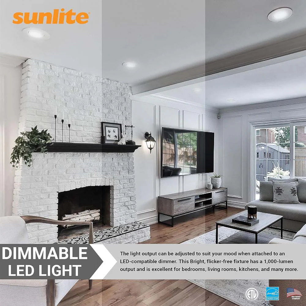 Sunlite 5-6-In 11w LED Gimbal Recessed Downlight Fixture CCT Selectable Dimmable - Image 7