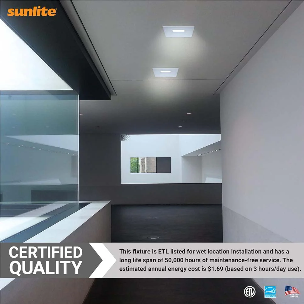 Sunlite 5-6-in 14w LED Square Retrofit Downlight Fixture CCT Selectable Dimmable - Image 7
