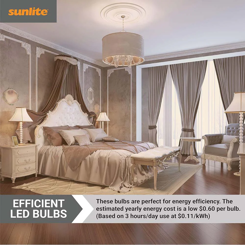 Sunlite 5w LED B10 Frost Torpedo Tip Chandelier E14 2700K Bulb - 40W Equiv - Image 3
