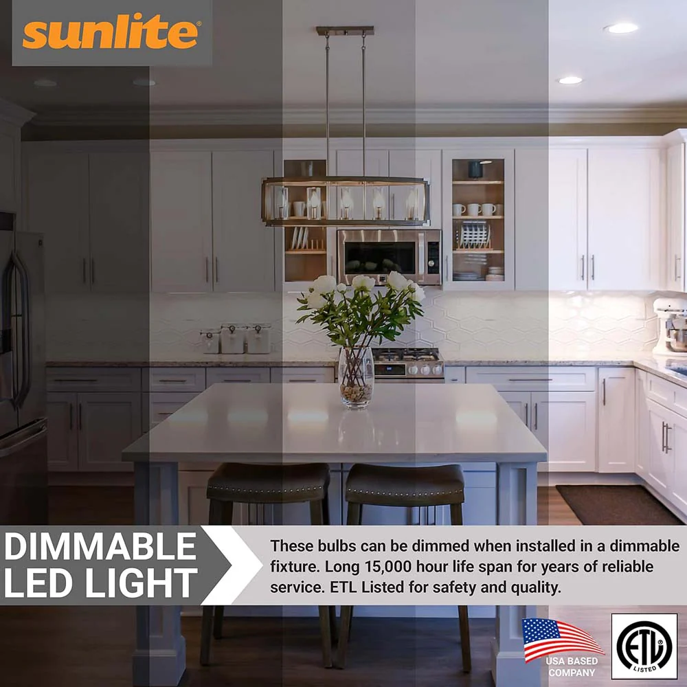 Sunlite 5w LED Filament CA11 Flame Tip Chandelier E12 5000K Bulb - 60W Equiv - Image 4