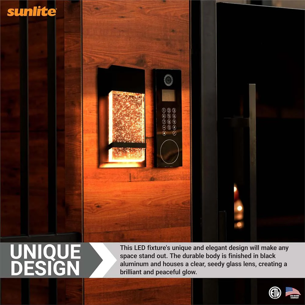 Sunlite 6.5-In 12w LED Raindrop Outdoor Wall Sconce Fixture CCT Selectable 120V - Image 5