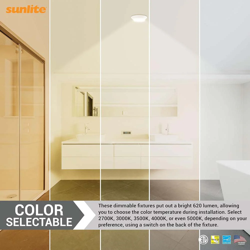 Sunlite 6 in. 10w Round Flush Mount Retrofit Fixture CCT Selectable - Image 5