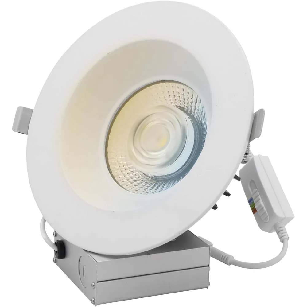Sunlite 6-In 24w LED Round Regressed Downlight Fixture CCT Selectable Dimmable