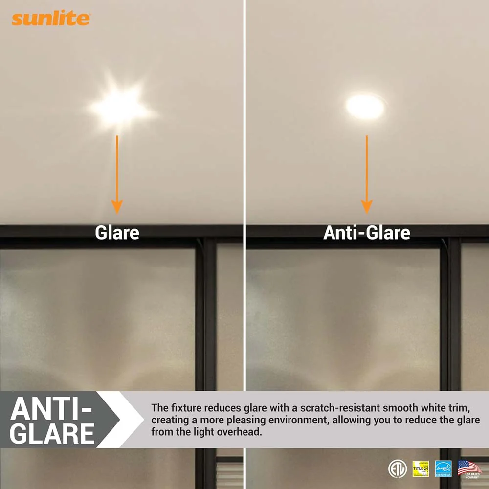 Sunlite 6-In 24w LED Round Regressed Downlight Fixture CCT Selectable Dimmable - Image 9