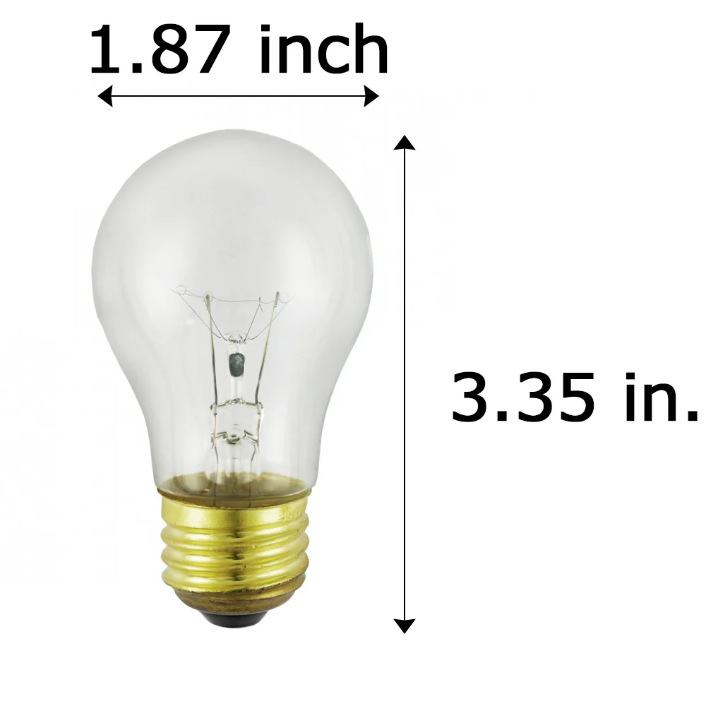 SUNLITE 60w A15 130v Medium Base Clear Appliance Light Bulb - 1 Bulb - Image 2