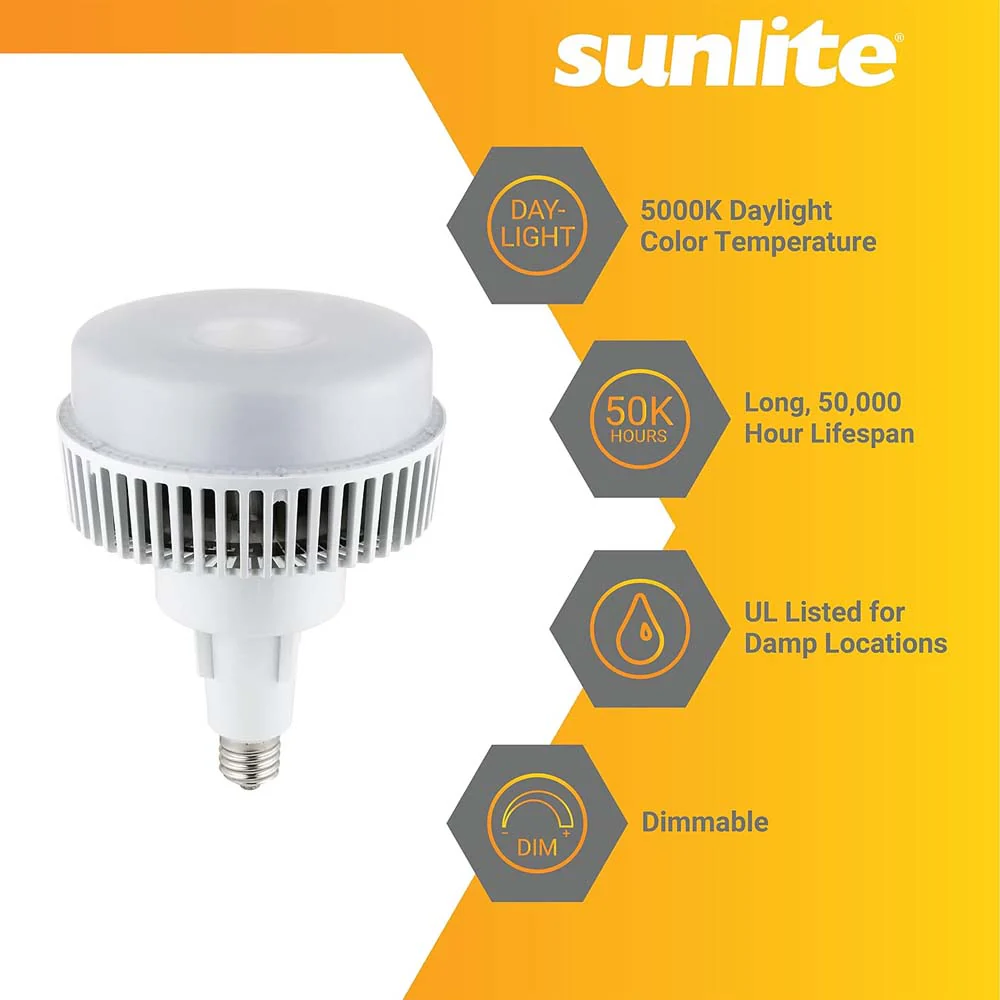 Sunlite 60w LED Metal Halide HPS HID E39 Base 5000K Bulb - 150W Equiv - Image 3
