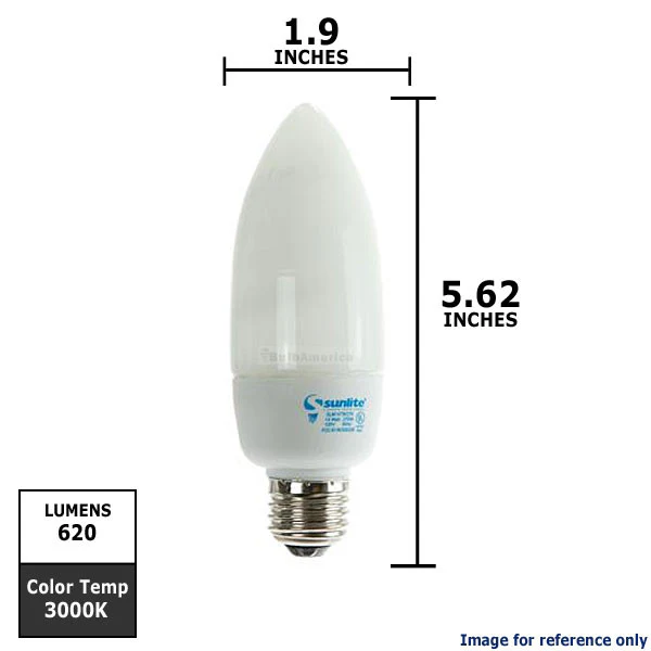 SUNLITE 65750 Compact Fluorescent 14W Chandelier Medium Base Bulb - Image 2