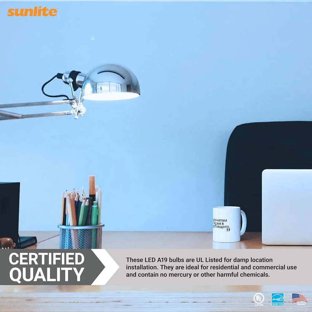 Sunlite 6w A19 LED 480Lm 120v Dimmable E26 Base 6500K Daylight Bulb - 40w equiv - Image 6