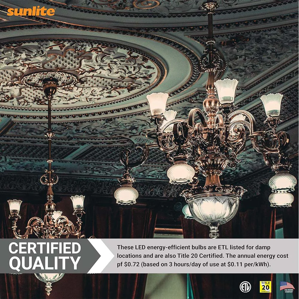 Sunlite 6w LED A15 Ceiling Fan Clear E26 Base 3000K Bulb - 40W Equiv - Image 3