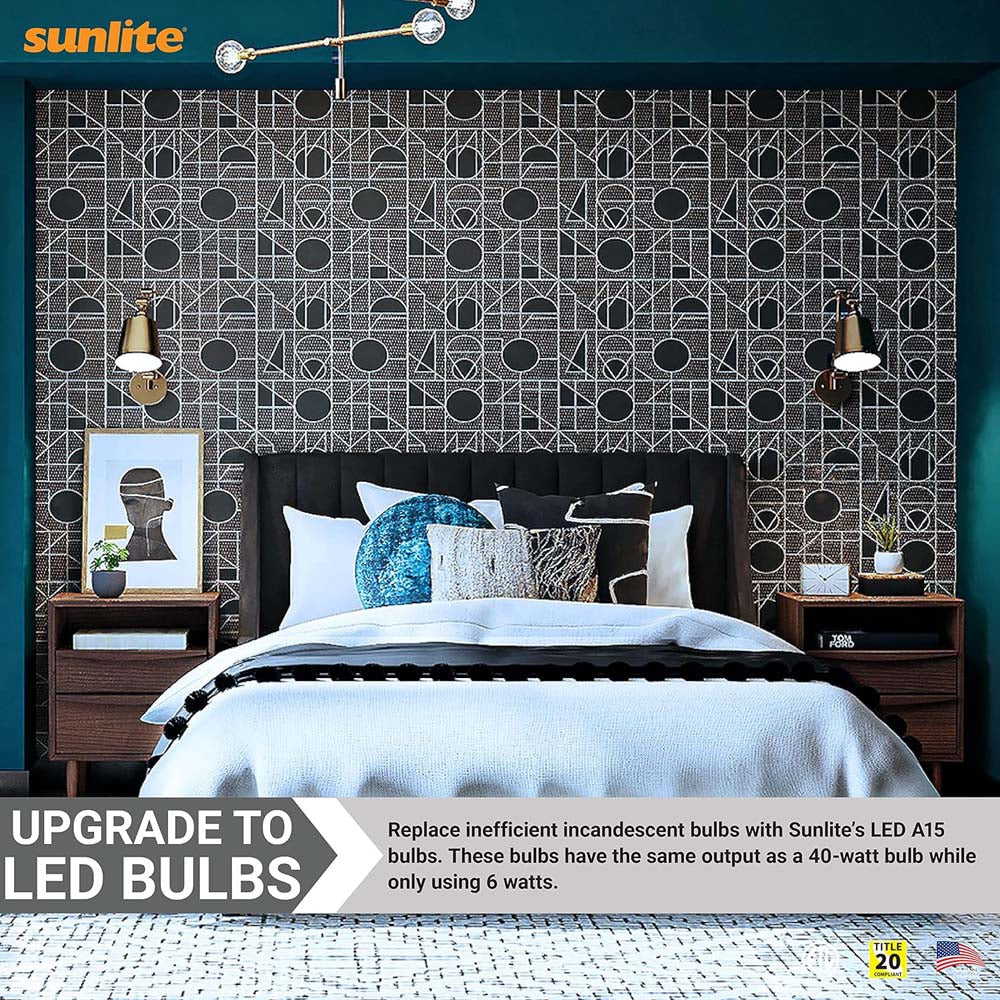 Sunlite 6w LED A15 Ceiling Fan Clear E26 Base 5000K Bulb - 40W Equiv - Image 4