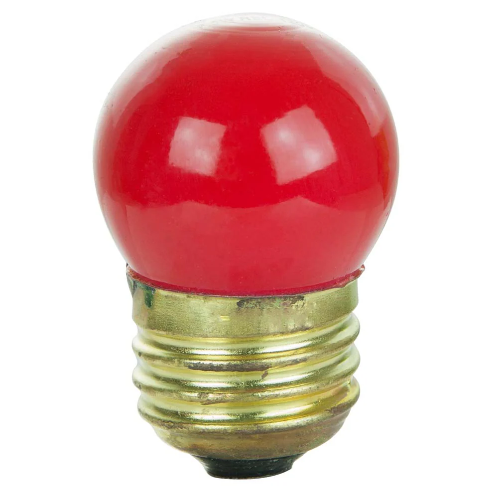 25Pk - Sunlite 7.5w 120v S11 Medium Base Ceramic Red Colored Light Bulb - Image 2