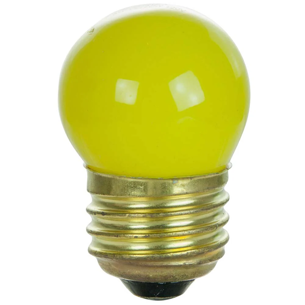 25Pk - Sunlite 7.5w S11 120v E26 Medium Base Ceramic Yellow Colored Light Bulb - Image 2