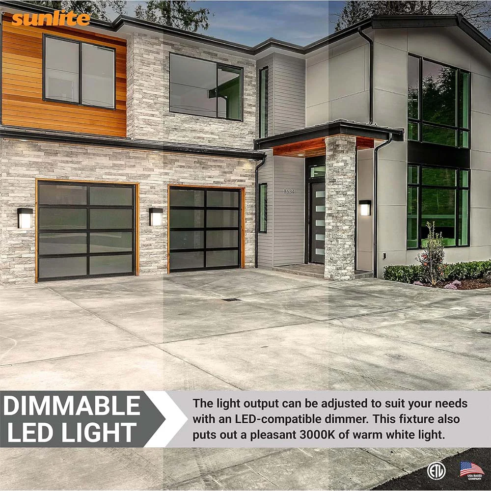 Sunlite 7-In 11w LED Clear Acrylic Panel Wall Sconce Downlight 3000K Dimmable - Image 5