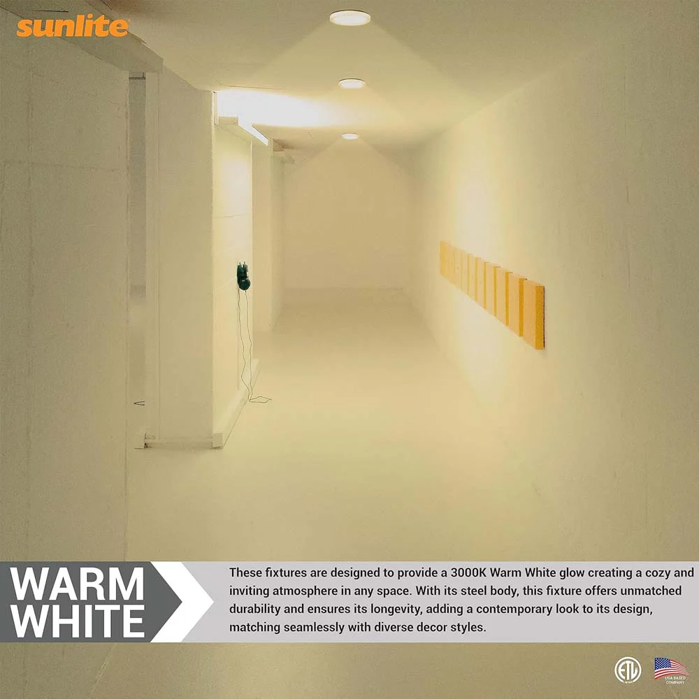 Sunlite 7-In 12w LED Round Mini Panel Fixture 3000K Dimmable 120v - 100w equiv - Image 5