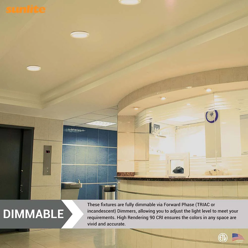 Sunlite 7-In 12w LED Round Mini Panel Fixture 3000K Dimmable 120v - 100w equiv - Image 6