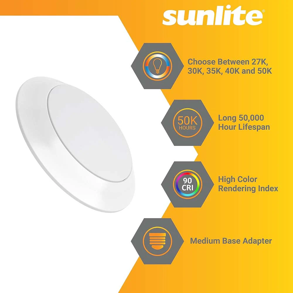 Sunlite 7 in. 15w Round Flush Mount Retrofit Fixture CCT Selectable - Image 4