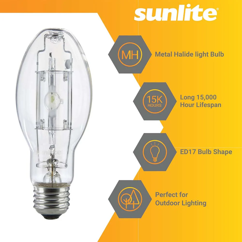 SUNLITE 70w Protected Metal Halide Medium Pulse Start Uncoated HID Lamp - Image 3