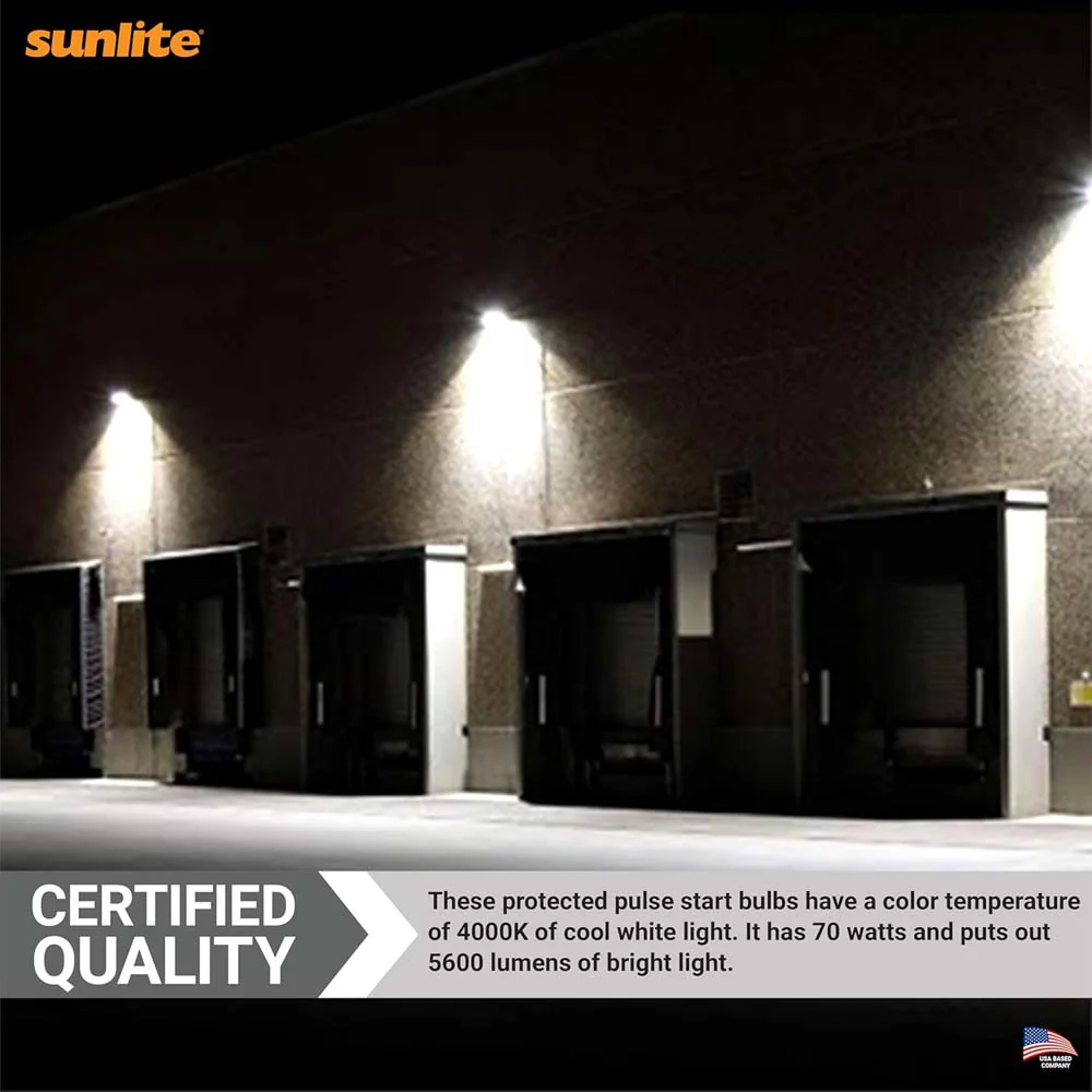 SUNLITE 70w Protected Metal Halide Medium Pulse Start Uncoated HID Lamp - Image 5