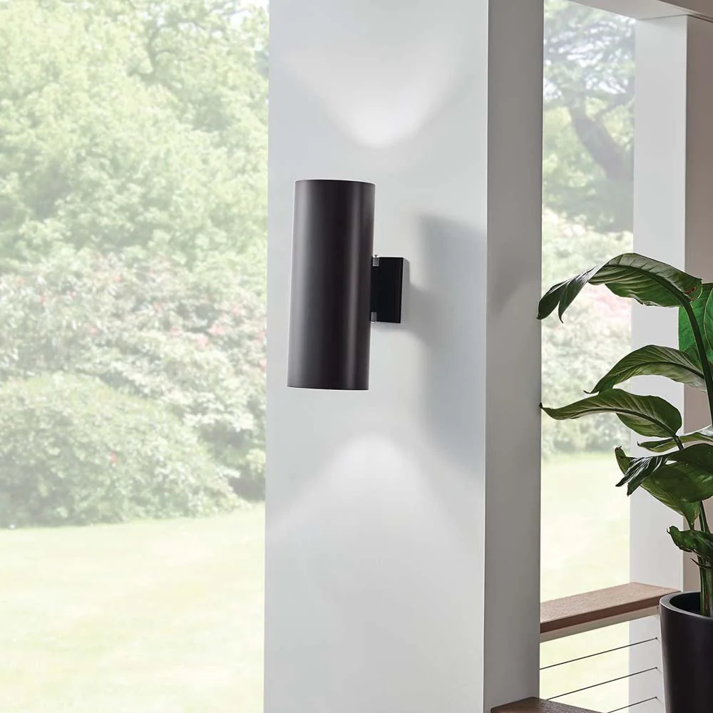 Sunlite 75w Medium E26 Base Black finish Modern Cylinder Wall Mount Fixtures - Image 4