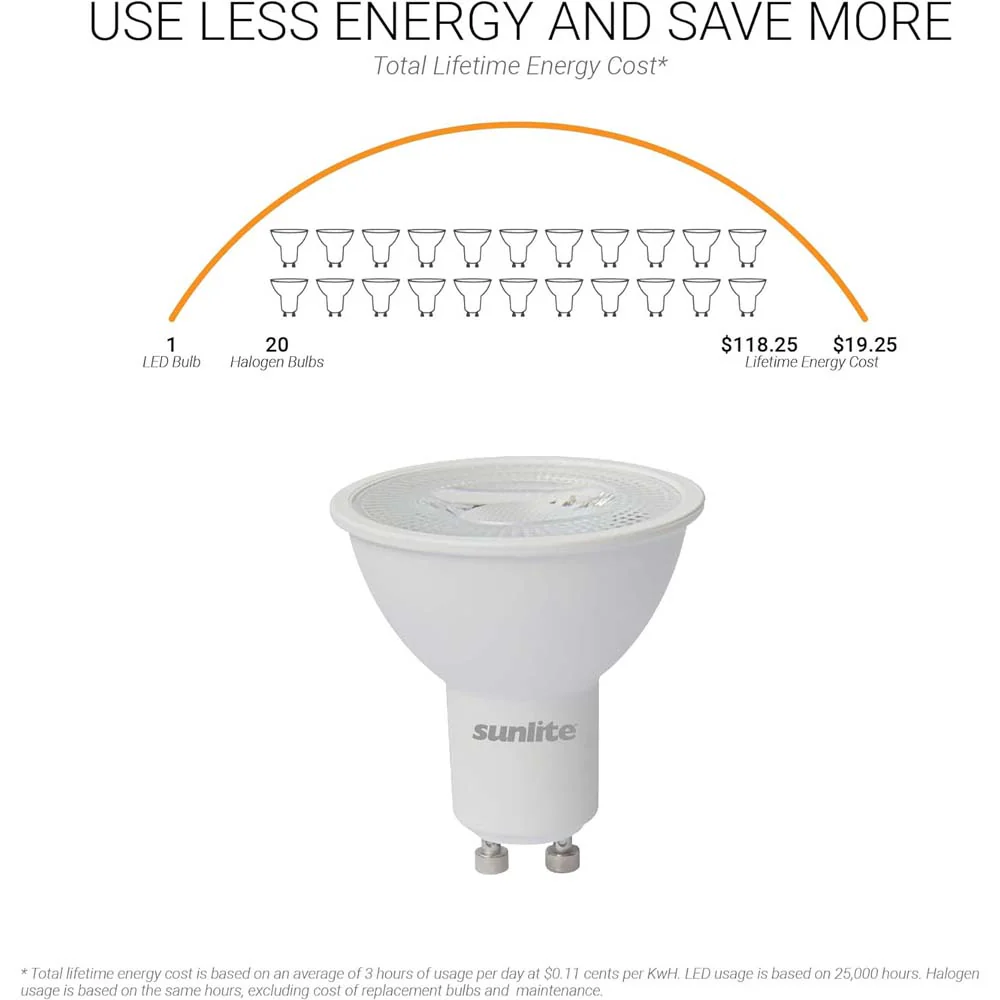 Sunlite 7w 120v LED MR16 GU10 Base 4000K Spot Bulb - 50W Equiv - Image 4