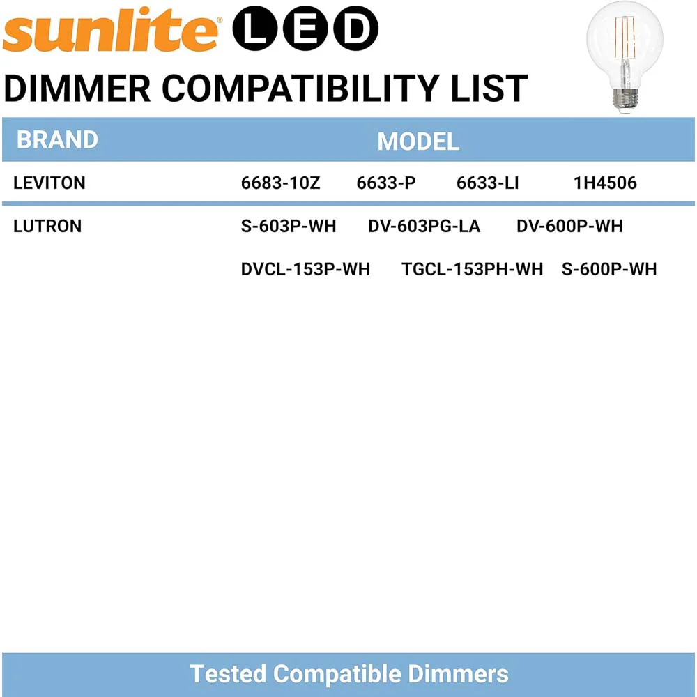 Sunlite 8.5w 120v LED G25 Globe E26 Base Dimmable 2200K Bulb - Warm White - Image 9