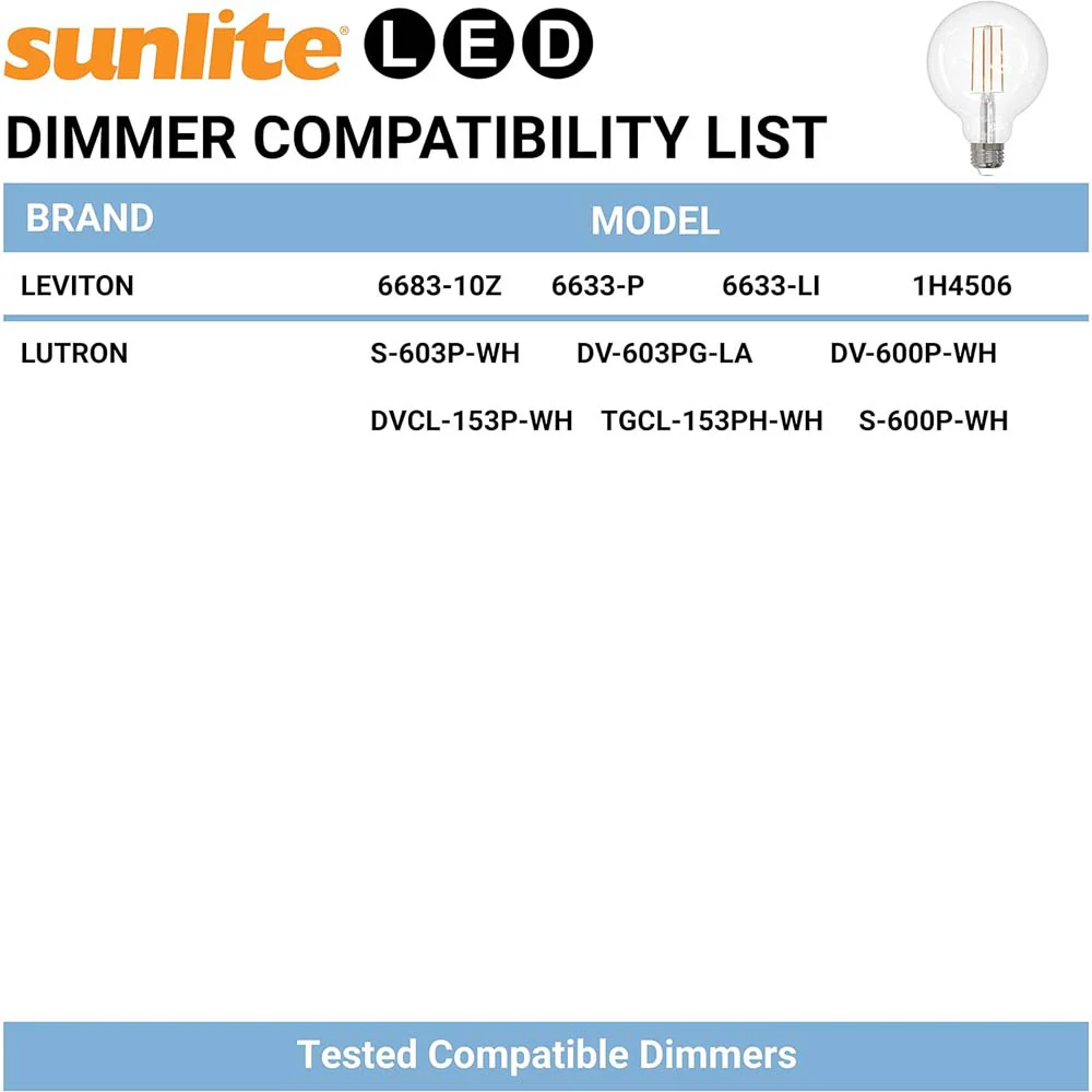 Sunlite 8.5w LED G30 Edison Globe Clear E26 Base 2700K Bulb - 100W Equiv - Image 6