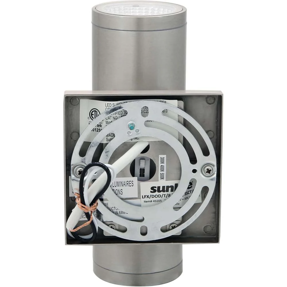 Sunlite 8-In 24w LED Tubular Outdoor Wall Sconce Fixture CCT Selectable Dimmable - Image 7