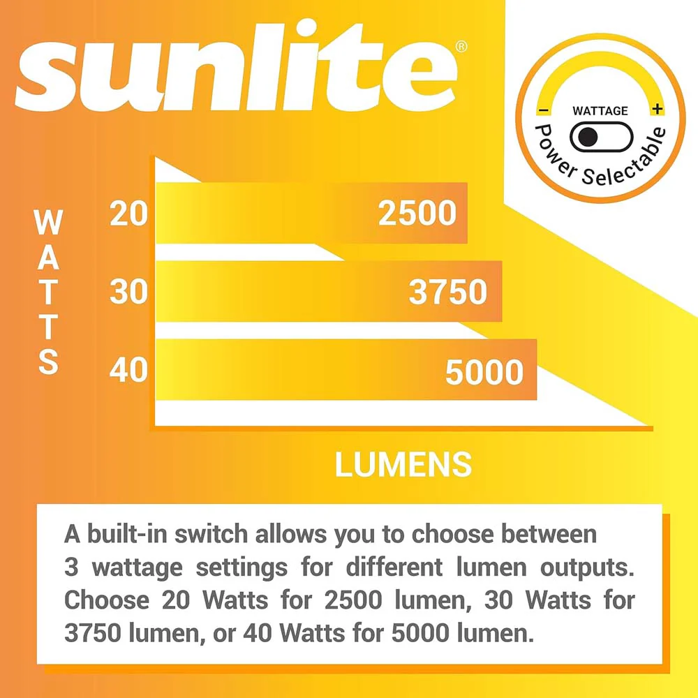Sunlite 9.5-in LED Commercial Recessed Downlight CCT Wattage Selectable Fixture - Image 6