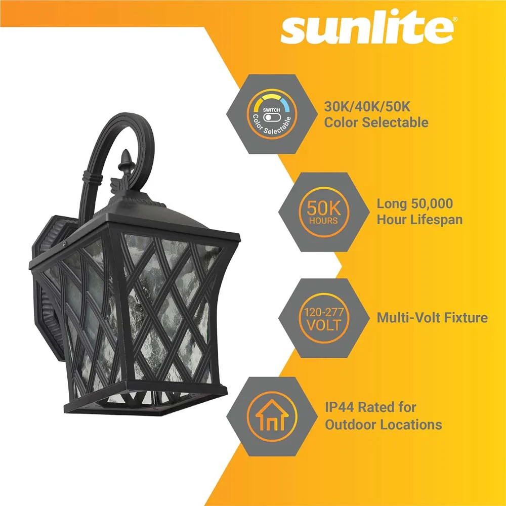 Sunlite 9w LED Coach Light Outdoor Fixture Multi-Volt CCT Selectable - 60w equiv - Image 3