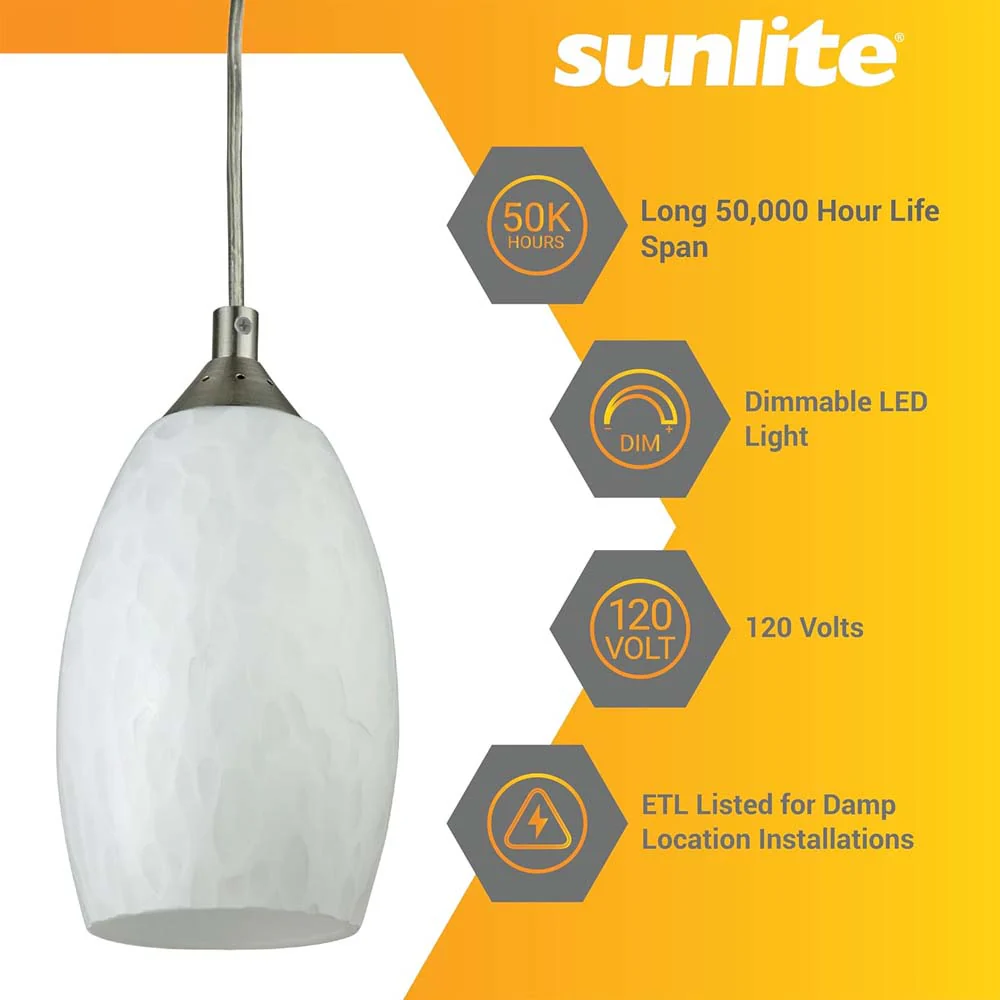 Sunlite 9w LED Juneau Pendant Fixture CCT Selectable Dimmable 120v - 60W Equiv - Image 4