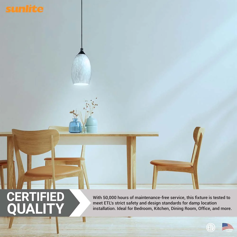 Sunlite 9w LED Juneau Pendant Fixture CCT Selectable Dimmable 120v - 60W Equiv - Image 7