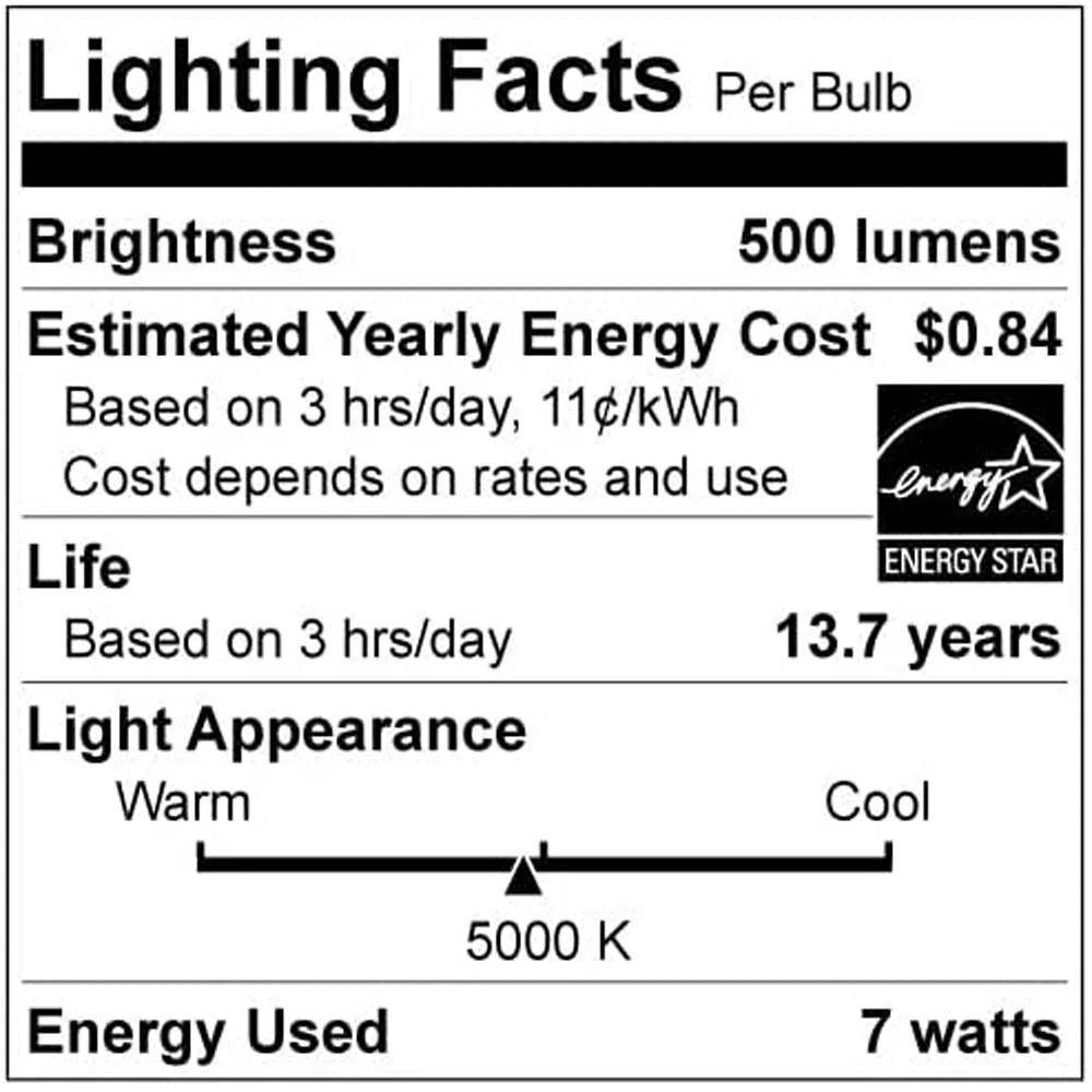 Sunlite LED B11 Clear Chandelier Light Bulb 7w 120v E12 Base 5000K - Daylight - Image 7