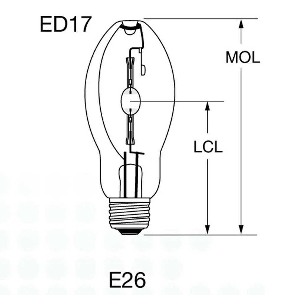 Sunlite MP50/U/MED/PS 50w Pulse Start Protected Metal Halide ED17 bulb - Image 7