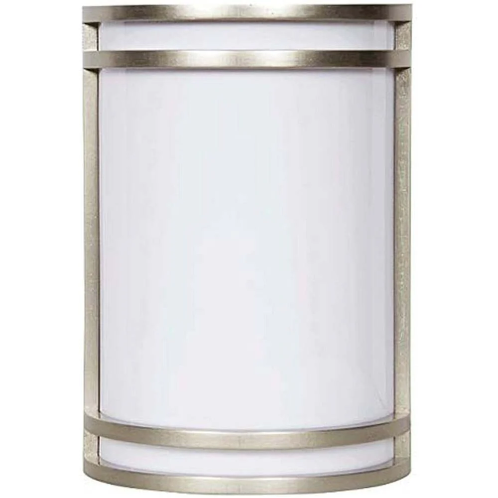 18w 8-in LED Wall Sconce Suitable for Wet Locations - Satin Nickel Finish
