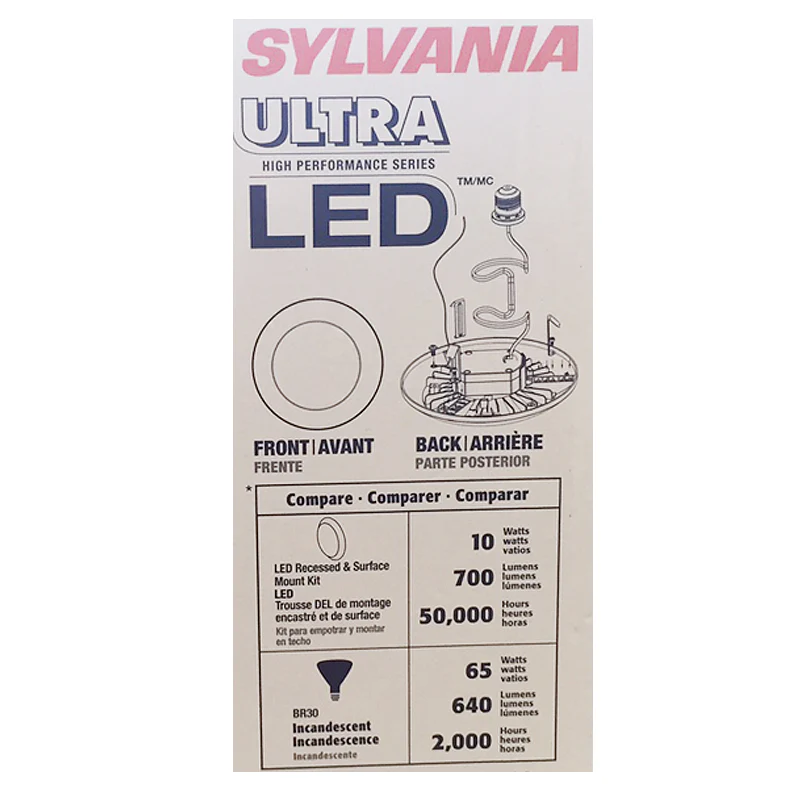 Sylvania 10-watt LED 700 Lumen 3000K Recessed and Surface Mount Downlight Kit - Image 3