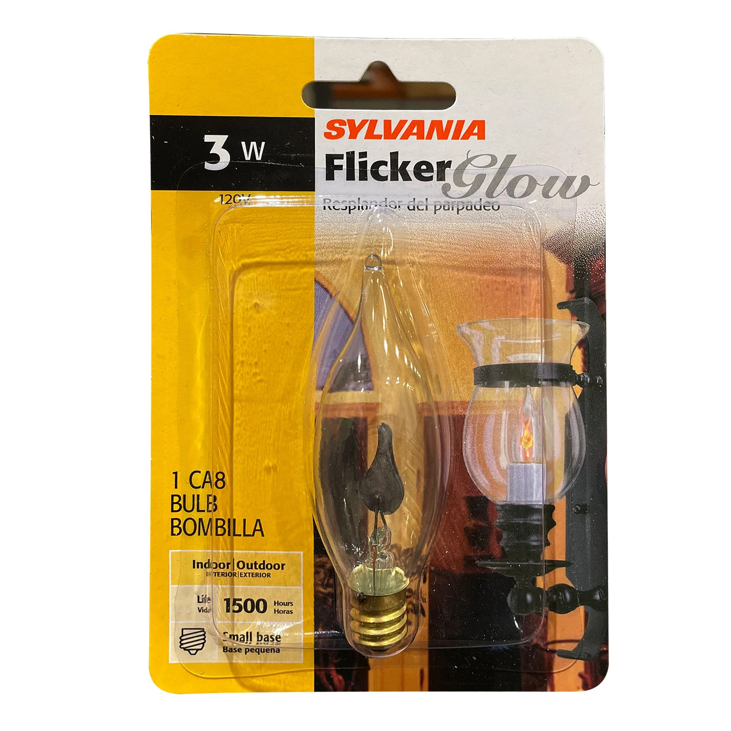 Sylvania 3w CA8 Flicker Glow E12 Candelabra Base Light Bulb - Image 3