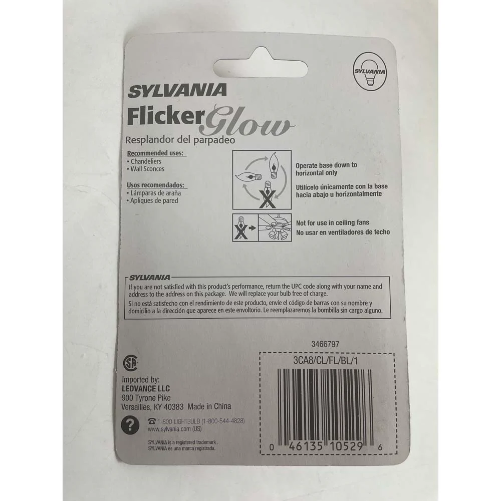 Sylvania 3w CA8 Flicker Glow E12 Candelabra Base Light Bulb - Image 4